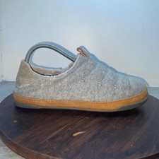 Olukai Mahana Slip On Slide House Shoe Slipper Men s 7 Gray Cotton 10451-VPFM