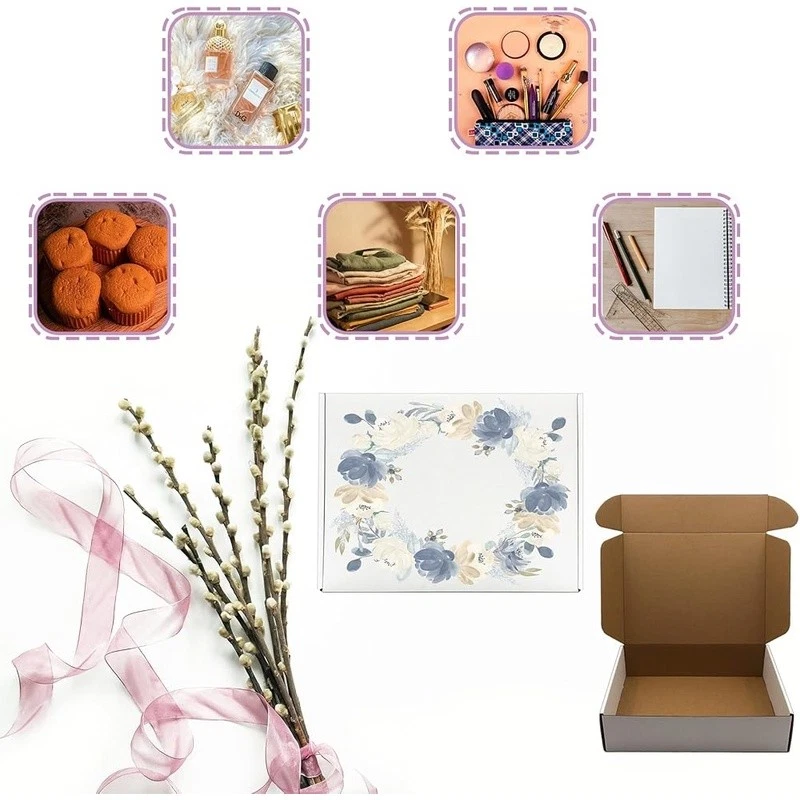 Kraft Shipping Boxes Set of 20 Easy Assemble Cardboard Mailers Packaging New - Image 3 of 4