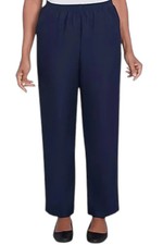 Alfred Dunner Women's Pull-On Straight-Leg Pant Navy
