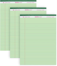 Enviroshades Green Legal Pads, 3 Pack, Legal Ruled Recycled
