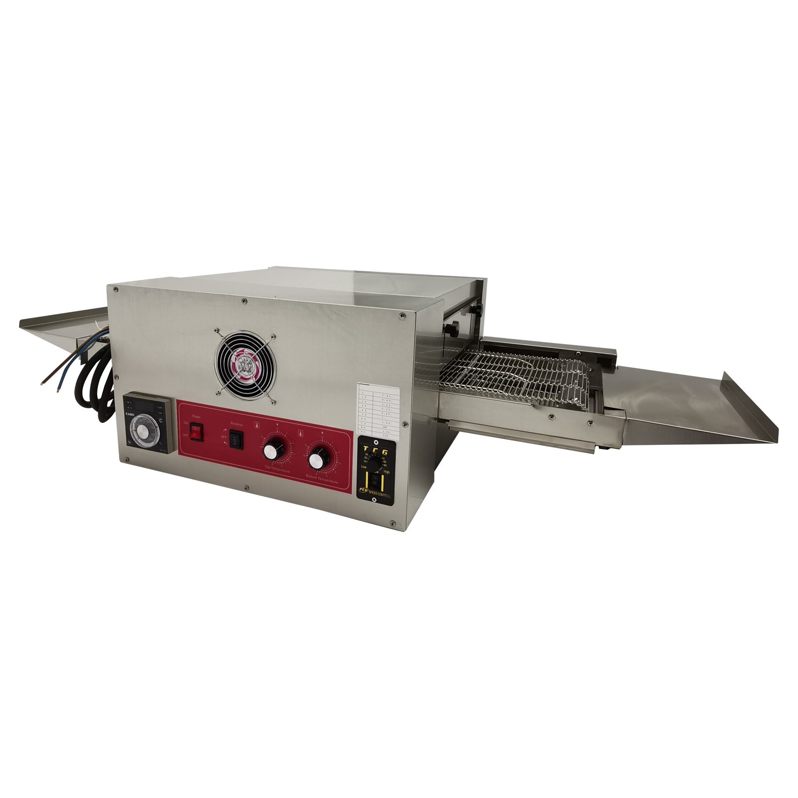 220V Electric Straight Tube Conveyor Pizza Oven Commercial Baking Oven 12"