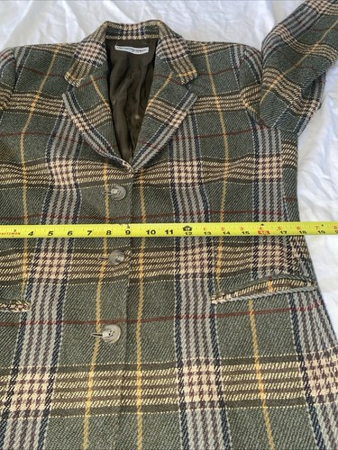 Abrigo deportivo vintage Emporio Armani para hombre lana a cuadros tres botones - Imagen 10 de 12