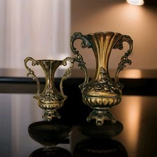 Vasi In Ottone Vintage Coppia - Arte D'arredo 