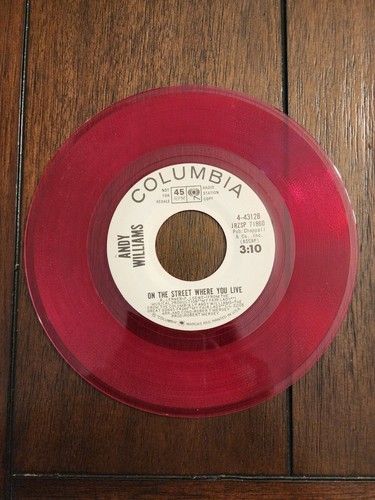 Columbia Red Wax Promo 45 Vinyl Andy Williams Radio Copy On The Street Were You