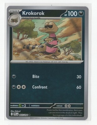 Pokemon Phantasmal Flames 065/094 Krokorok Reverse Holo