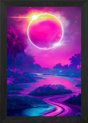 VIBRANT SUN SET Gerahmtes Wandbild Poster Leinwanddruck Bild