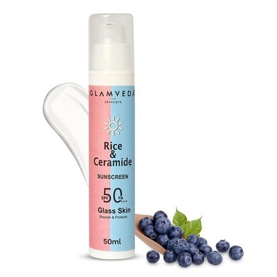 Glamveda Rice And Ceramide Sunscreen SPF 50 For All Skin Types 50ml