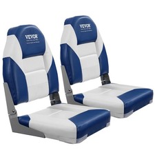21.85" High Back Folding Boat Seat, Thick Sponge Padding with Hinge