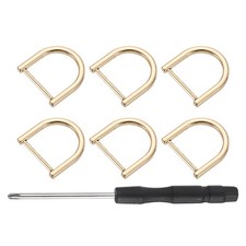 6Pcs Shackle Screw D Rings U Shape D-Rings 0.99"x0.99" Light Gold