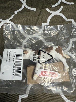 Schleich SIMMENTAL CALF Baby Cow 2015 Farm Figure Brown & White