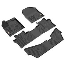 All Weather 3D Floor Mats For 2016- 2022 Honda Pilot 8 Passenger TPE Floor Liner