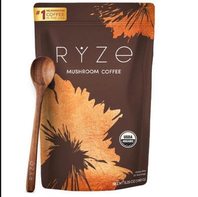 RYZE Mushroom Coffee USDA Organic with 6 AdaptogenicMushrooms and MCT Oil