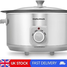 6.5L Sear And Stew Slow Cooker, Dishwasher Proof Non Stick Aluminum Pot, 3