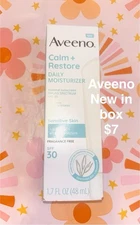 Aveeno Calm and Restore Daily Moisturizer SPF 30 New In Box