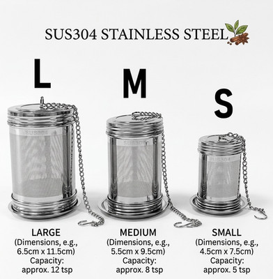 Stainless Steel Tea Infuser Fine Mesh Strainer Cylindrical Loose Leaf Spice Filt