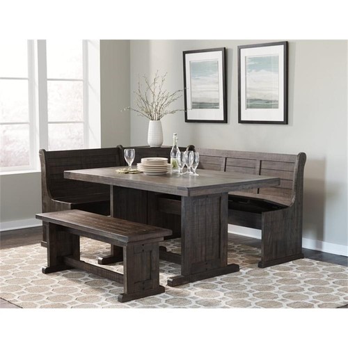 Sunny Designs Homestead Farmhouse Wood Breakfast Nook Set in Tobacco Leaf - Picture 2 of 12