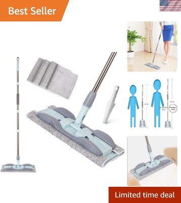 2-in-1 Microfiber Mop for Wet & Dry Use, 15-Inch with 4 Washable Pads, Adjust...