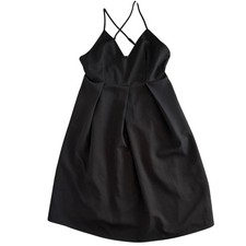 Elia Cher Strappy Black Dress Empire Waist Size Medium Black Zip Up