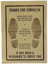 1 Pc John Dow Industries Disposable Paper Floor Mats for Workshops (PFM-500)