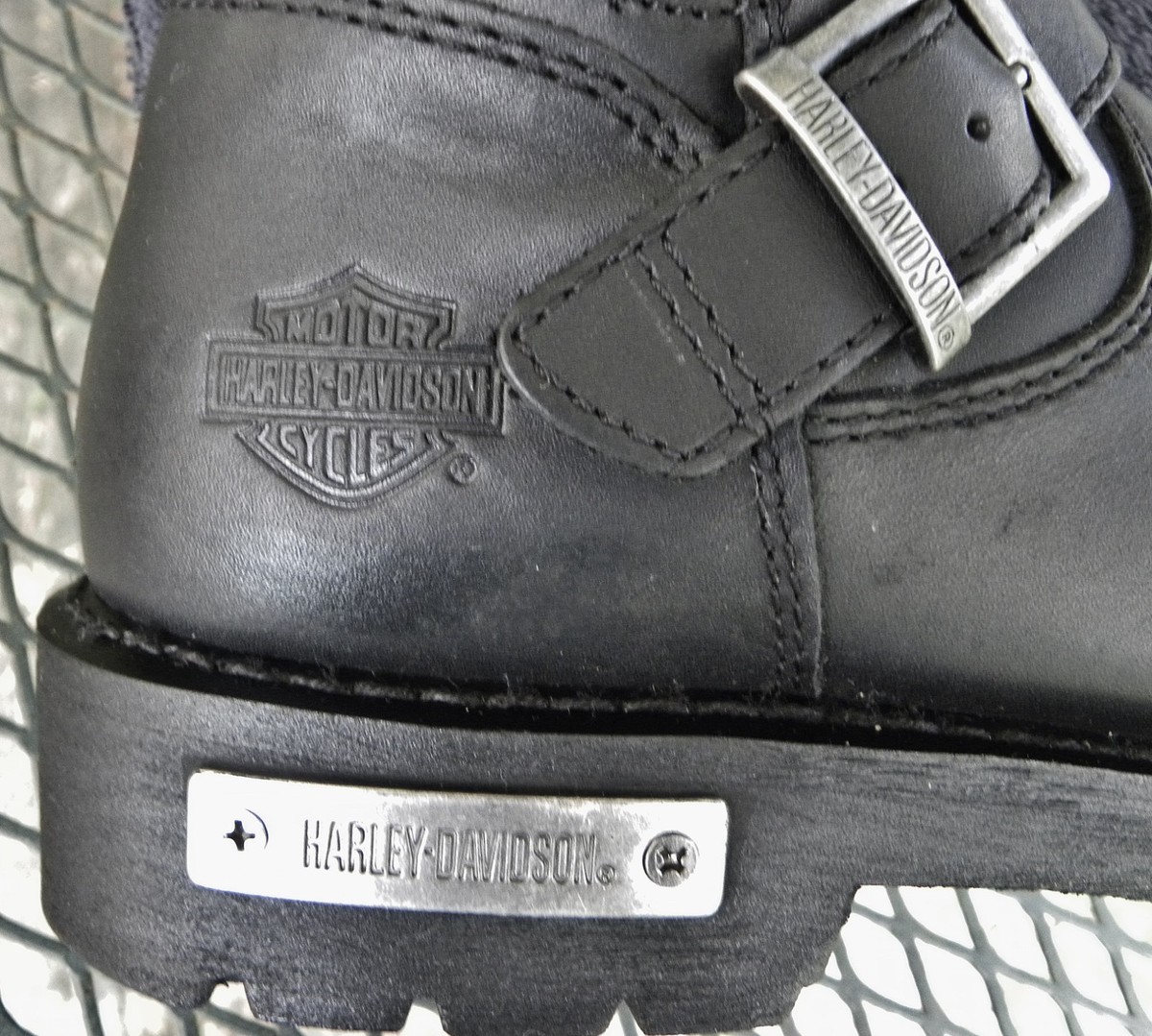 Harley Davidson Boots Men’s 9.5 Black Leather Pull On Buckle Strap 99330 98662-25LM_ALT03 main image 3