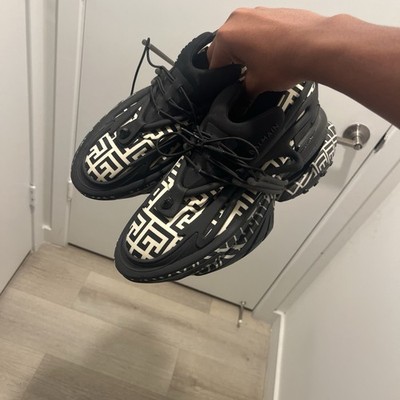 Balmain Unicorn Black and White Sneakers