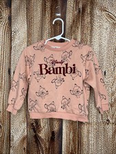 H M Disney Bambi Toddler Girl  s Sweatshirt Size 2T Crew Neck