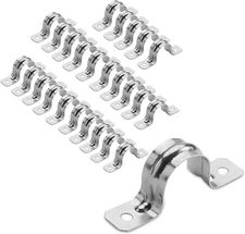 OHLECTRIC Heavy Duty Pipe Strap (25 Pack - 1 Inch) Zinc 1 inch, Silver Tone 