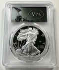 2020-W $1 American Silver Eagle V75 PRIVY PCGS PR70 DCAM Coin First Day Issue