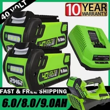 6.0/8.0/9.0AH For Greenworks 40V G-MAX Lithium Battery or Charger 29462 29472