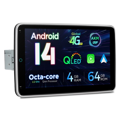 XTRONS 10,1" QLED Android 14 Autoradio Octa Core 4G+64GB 1DIN GPS Navi Gyroscope - Afbeelding 20 van 24