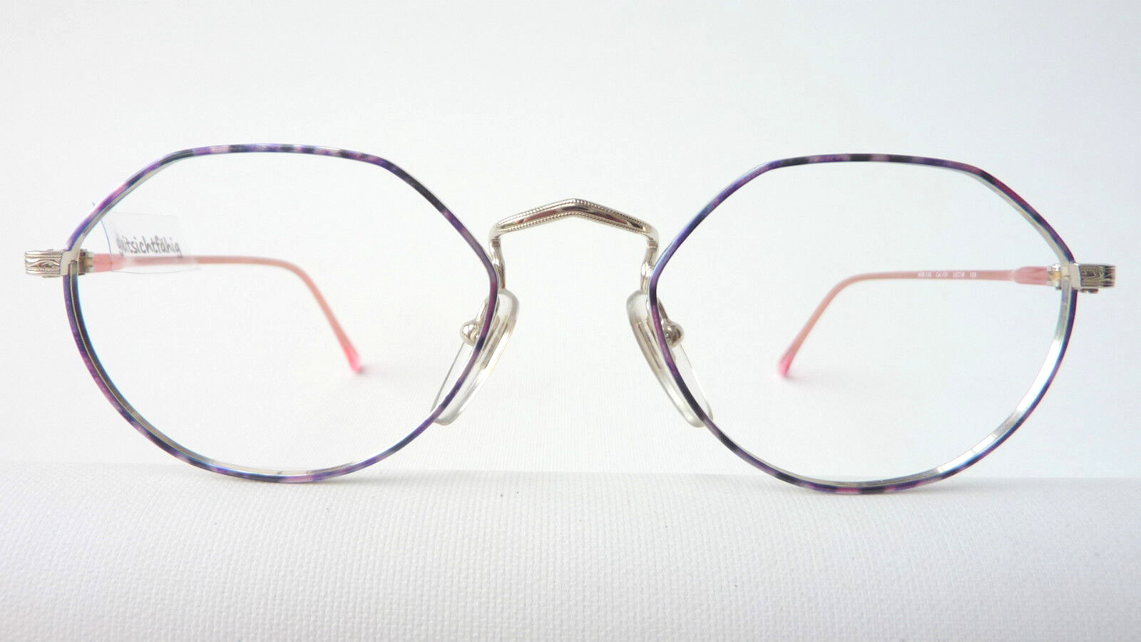 Flair Modellbrille 225 leicht mehreckig Metallfassung lila, Bügel rosafarben