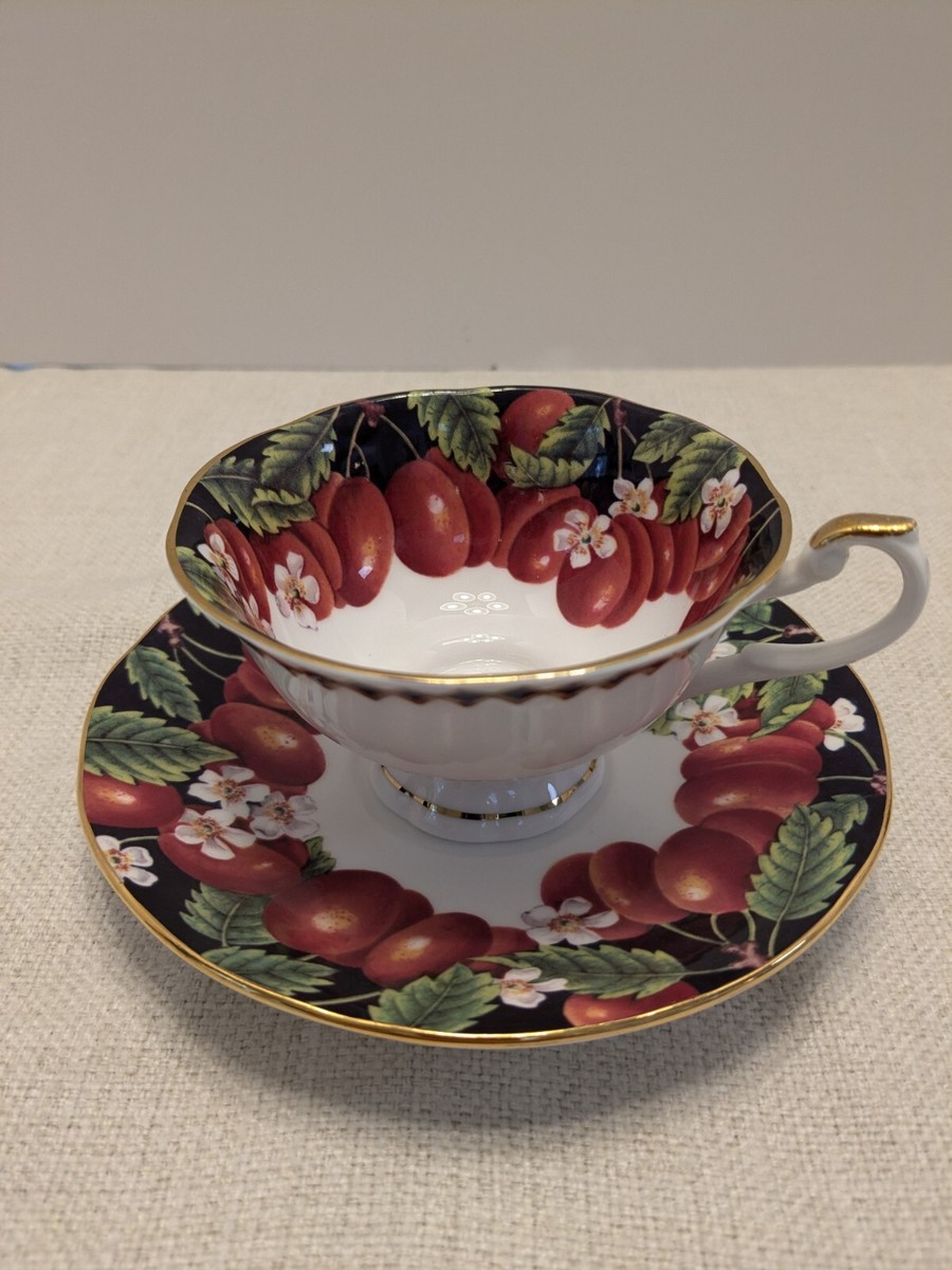 Queens China Cup And Saucer - Victoria Plums Pattern | eBay Queens China Cup And Saucer - Victoria Plums Pattern | eBay