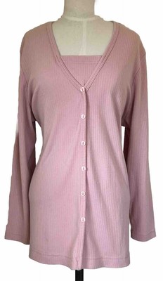 Bobbie Brooks Sz 18/20W Pullover Knit Top Long Sleeves Pink