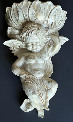 VINTAGE 11  DICKSON CHERUB WALL POCKET HANGING PLANTER ORNATE ANGELS JAPAN