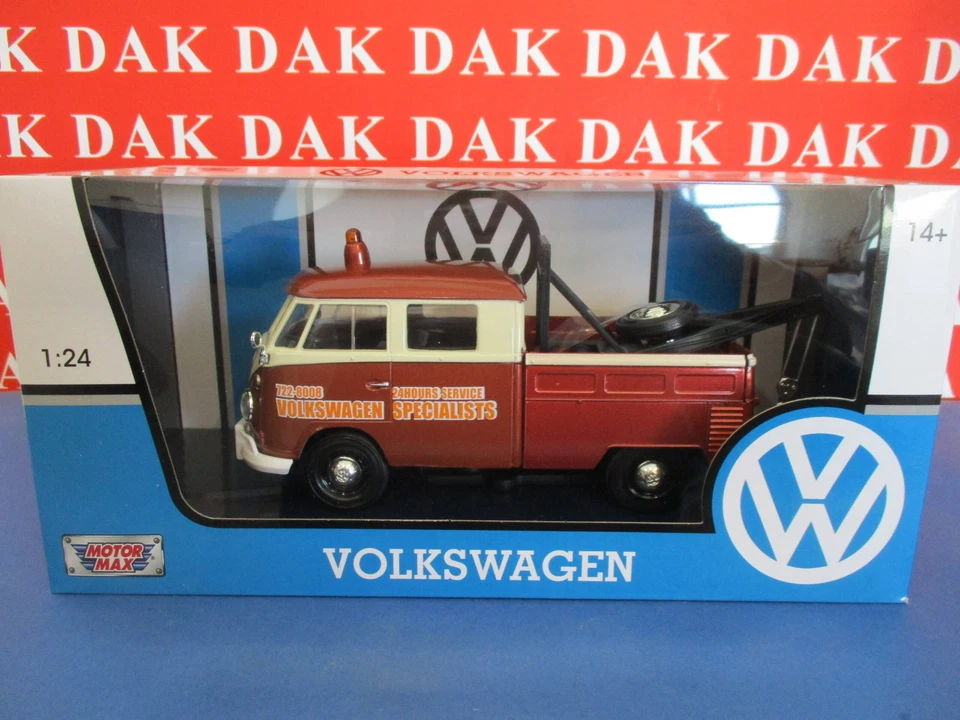Die cast 1/24 Modellino Furgone Van Volkswagen T1 Pick-Up Tow Truck 1950 - Immagine 4 di 4