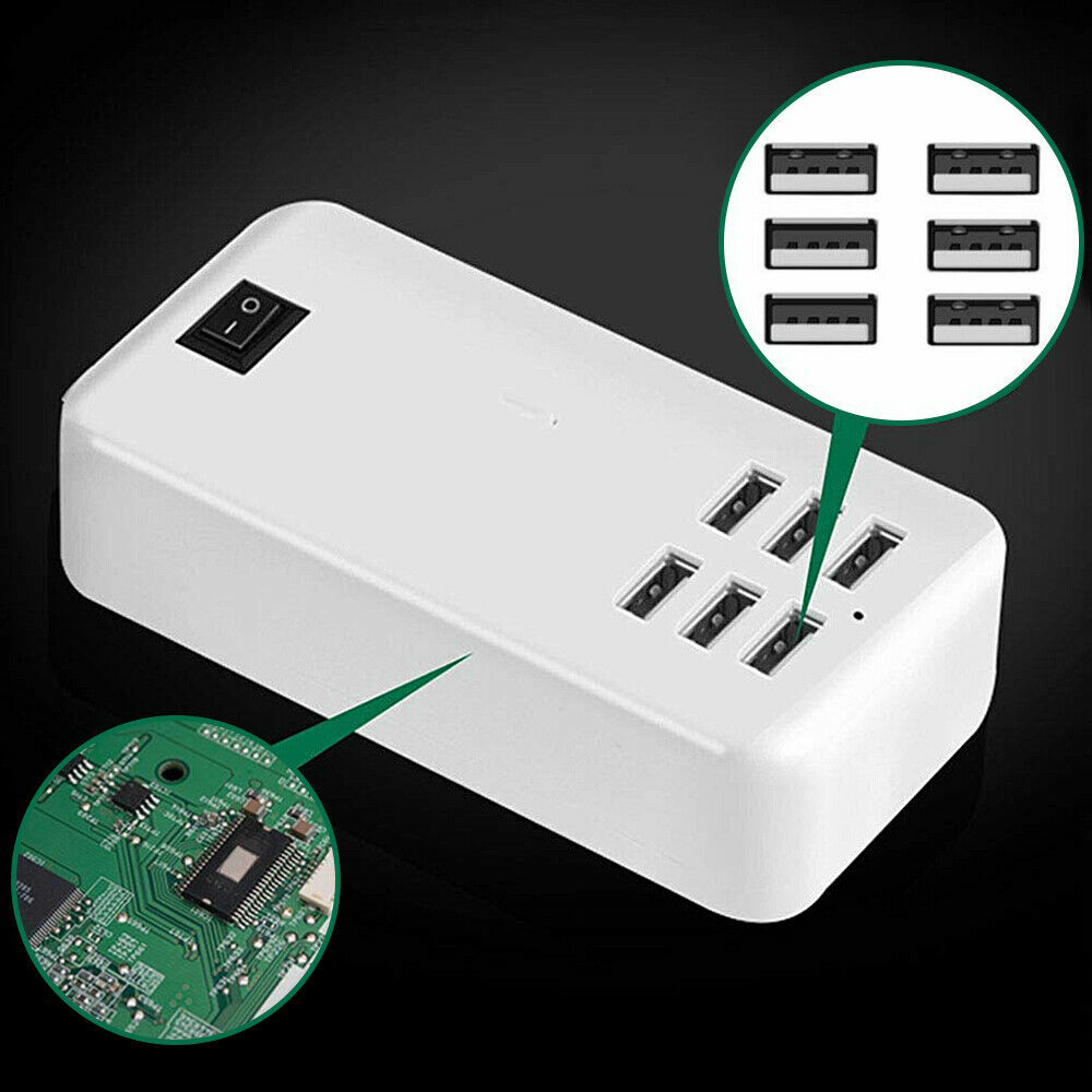 5/6/7/8 Port Multi Port USB Hub Charger Fast Charging Station Power Adapter US