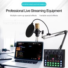 MICROFONO  Karaoke Podcast Indicatore LED Registrazione Audio USB Set Completo