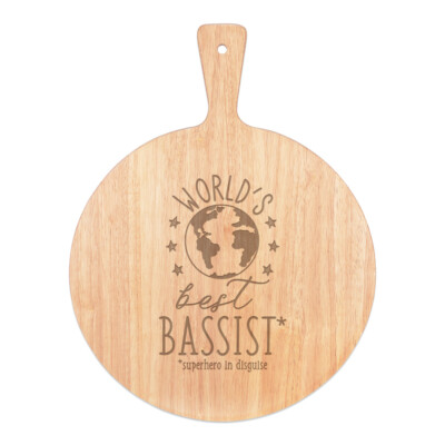 World's Best Bassist Pizza Brett Paddel Holz Lustig Musik Gitarre Bass Rock
