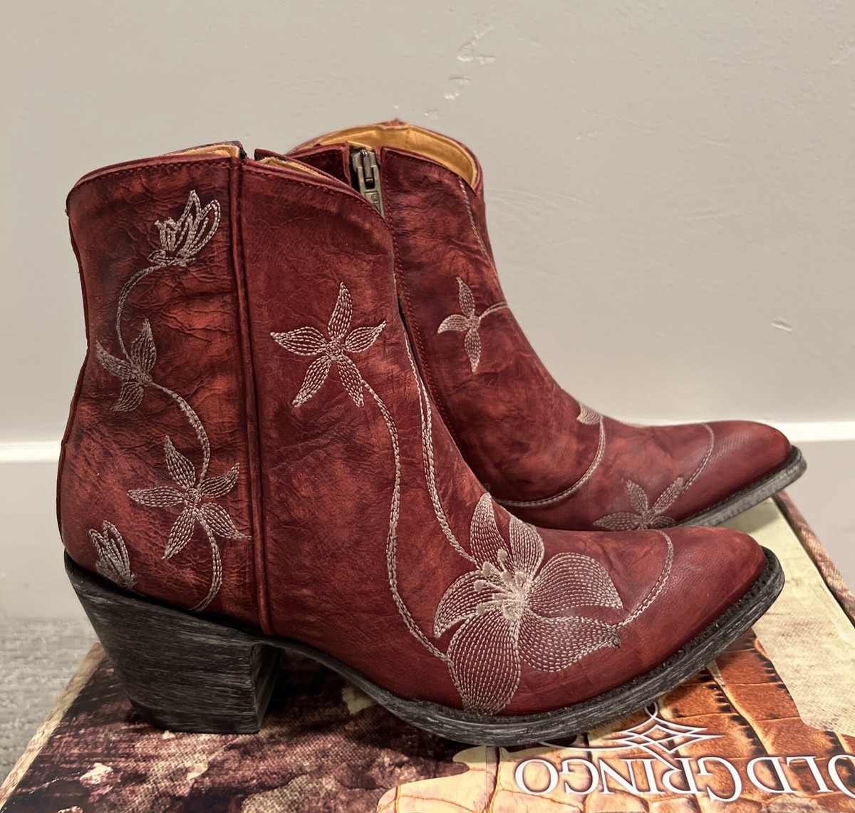 NIB Old Gringo Red Flora Loca Ankle Boots size $450