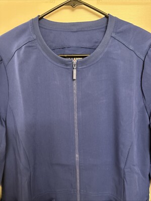 Grey's Anatomy Spandex Stretch Scrub Jacket Galaxy Blue Sz Small