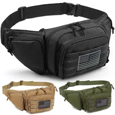 Tactical Molle Fanny Pack Gun Holster Concealed Carry Pistol Military Waist Bag