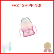MAM Starter Sippy Cup for Girls 4 Months, Extra-Soft Spill-Free Spout, Non-Slip