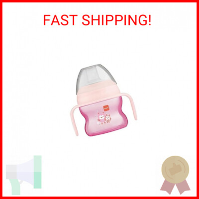 MAM Starter Sippy Cup for Girls 4+ Months, Extra-Soft Spill-Free Spout, Non-Slip