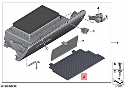 Genuine BMW ZINORO X1 F39 F48 F49 M13 Rubber Insert Glove Box 51169388776