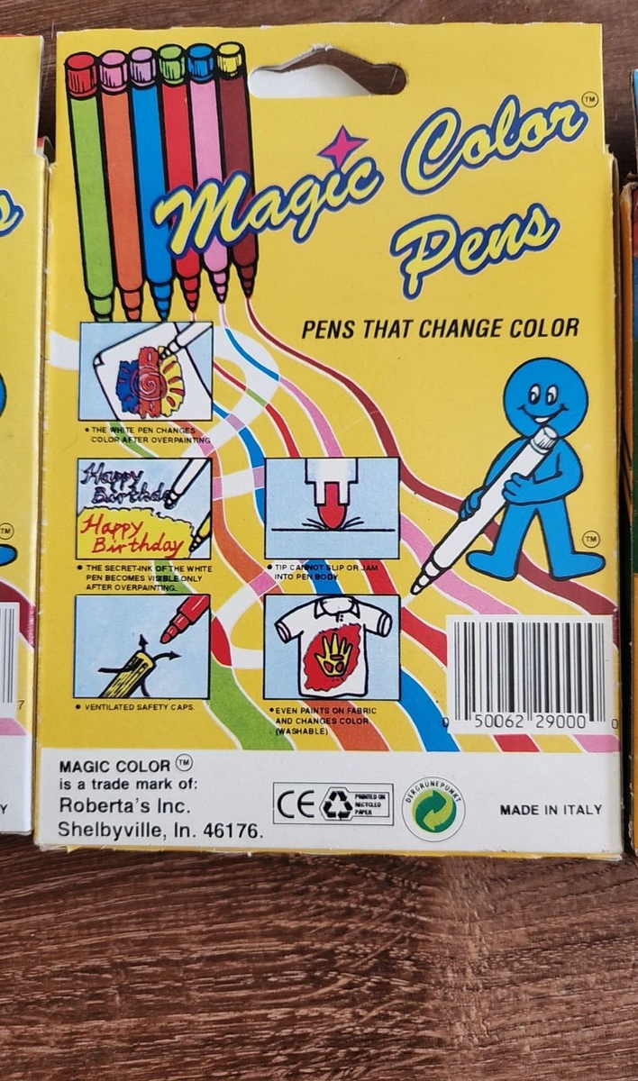 Vintage Magic Color Pens that Change Color, w/ Eraser & Washable