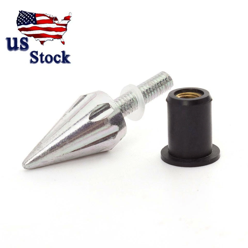 Silver Windscreen Windshield Motorcycle Spike Bolt Kit Wind Screen Bolts Screws - Image 3 of 4