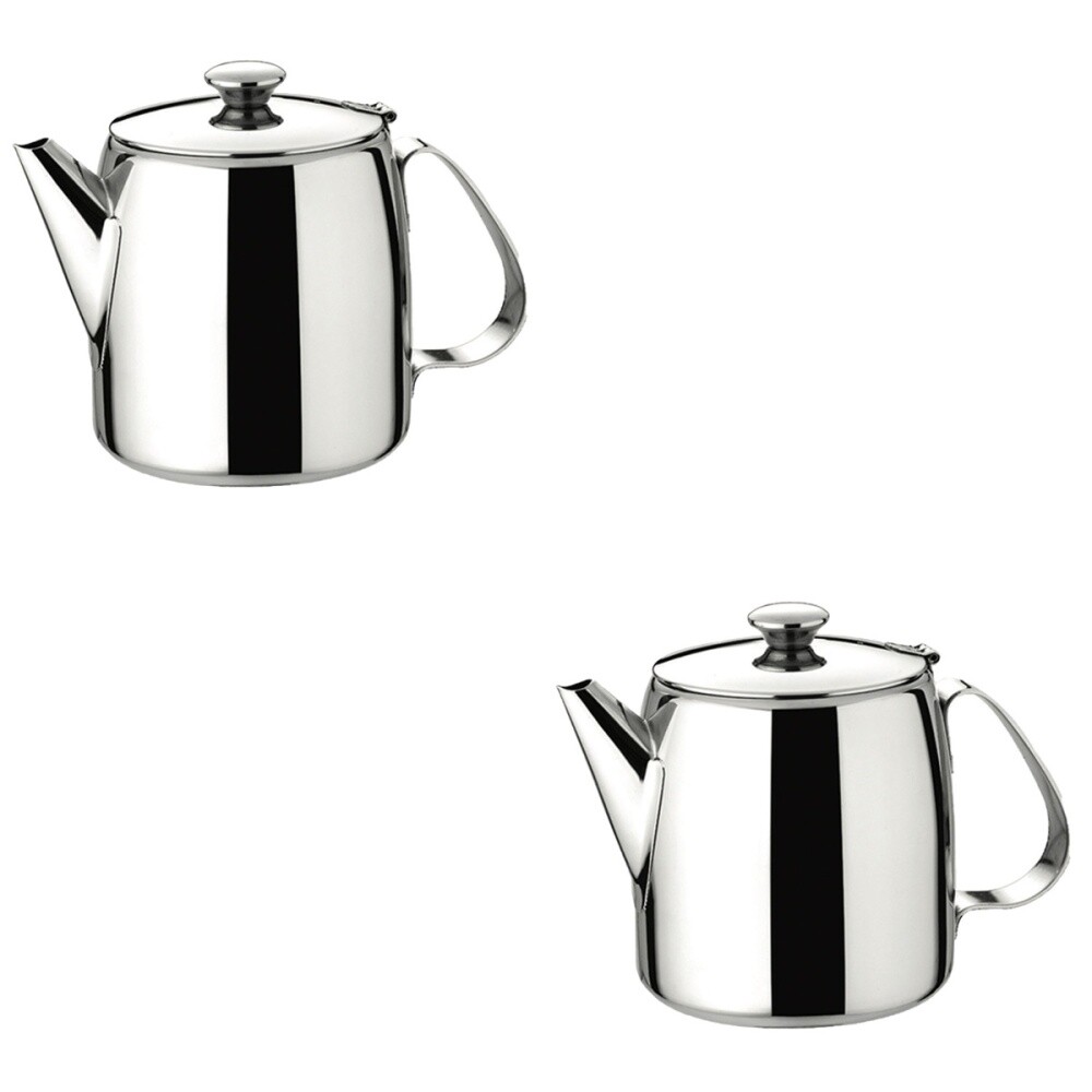 2 Pieces Stainless Steel Coffee Pot Office Teapot with Handle Portable