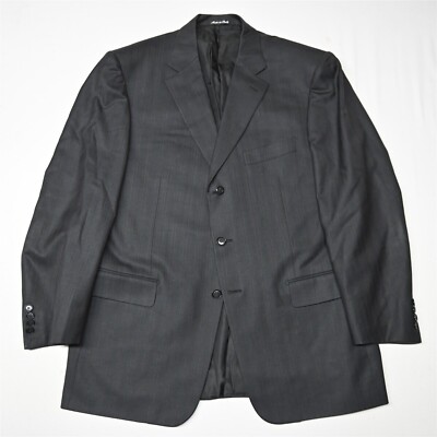 Pal Zileri 46R Gray Stripe Superfine Wool Italy Blazer Suit Jacket Sport Coat