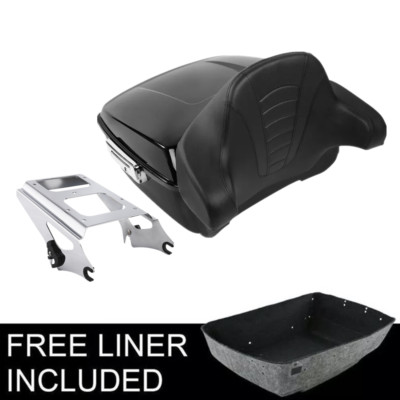 King Trunk Backrest 2 Up Mount Rack Fit For Harley Touring Road Glide 2009-2013