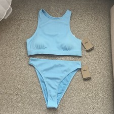 Nike Women  s Swim 2 Piece Light Blue Bikini Matching Swim Set Sz L NWT